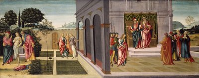 Zsuzsanna és a vének a kertben, valamint Zsuzsanna tárgyalása a vének előtt, 1500 körül alkotó: Master of Apollo and Daphne