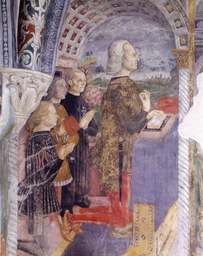 Olaszország, Piemont régió, Serralunga di Crea, freskó a Santa Maria Assunta-bazilika kápolnájában alkotó: Master of Crea