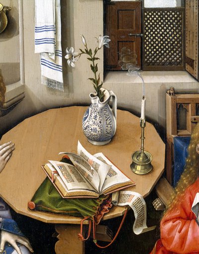 Angyali üdvözlet triptichon (Merode oltárkép), 1427-1432 körül (olaj, tölgy) alkotó: Master of Flémalle