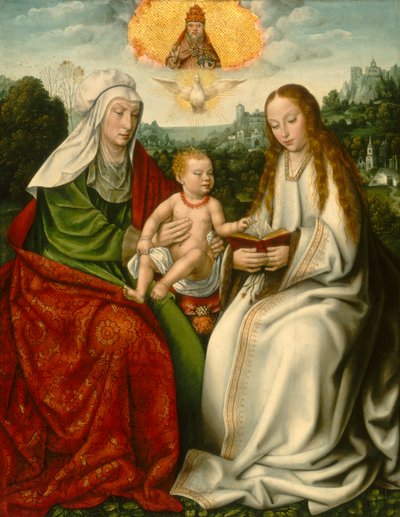 Holland:  Anna-te-Drieën Szent Anna a Szűzanyával és a Krisztusgyermekkel. alkotó: Master of Frankfurt