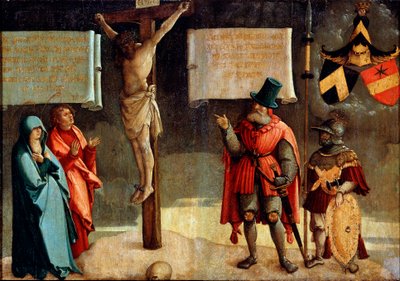 Keresztre feszítés adományozókkal, 16. század. alkotó: Master of Messkirch