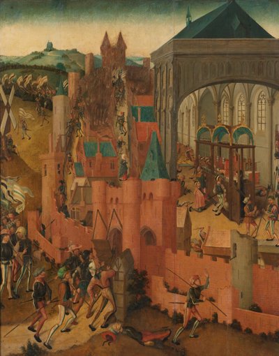 Rhenen ostroma Rhenen meghódítása Cleves II. Jan által 1499-ben alkotó: Master of Rhenen