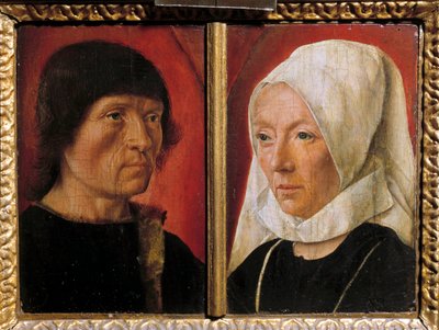 Egy férfi és a felesége portréja. Egy pár ábrázolása (kettős portré). De Saint Gilles mester festménye (1490-1510 között tevékenykedett), francia iskola alkotó: Master of Saint Giles