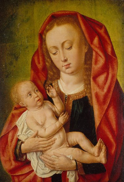 Szűz és gyermek szitakötővel, kb. 1500. alkotó: Master of Saint Gilles