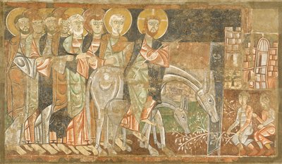 Krisztus belépése Jeruzsálembe, 1125 körül (freskó) alkotó: Master of San Baudel