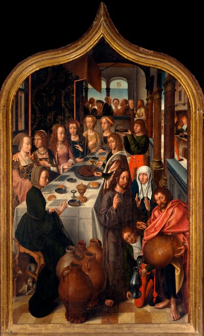 Triptikus: „Kána esküvője”” San Lorenzo mesterének festménye. San Lorenzo della Costa plébánia, Santa Margherita Ligure (Genova) alkotó: Master of San Lorenzo