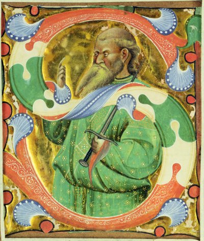Történelmi kezdetű „S”, amely Szent Pált ábrázolja alkotó: Master of San Michele of Murano