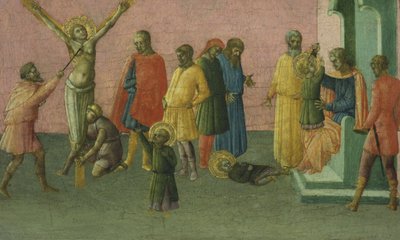 A szentek vértanúsága, 1400-50 (tempera és aranylevél a táblán) alkotó: Master of St. Julitta and St. Quiricus Master of St. Julitta and St. Quiricus