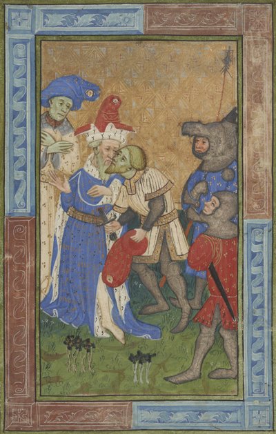 Merényletjelenet Ms B.11.7, 1420 körül (tempera, ezüst és arany festék pergamenen) alkotó: Master of Trinity College