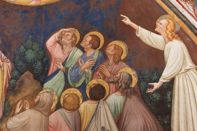 "Krisztus mennybemenetele", Részlet férfialakokkal és szentekkel, 1420 körül (freskó) alkotó: Master of Vignola
