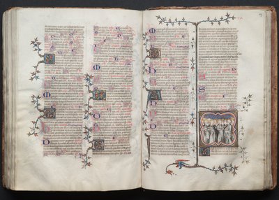 A Gotha Misekönyv: Fol. 126v, szöveg, c. 1375. alkotó: Master of the Boqueteaux