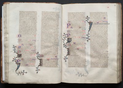 A Gotha Misekönyv: Fol. 38v, szöveg, c. 1375. alkotó: Master of the Boqueteaux
