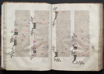 A Gotha Misekönyv: Fol. 40v, szöveg, c. 1375. alkotó: Master of the Boqueteaux