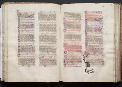 A Gotha Misekönyv: Fol. 55v, szöveg, c. 1375. alkotó: Master of the Boqueteaux