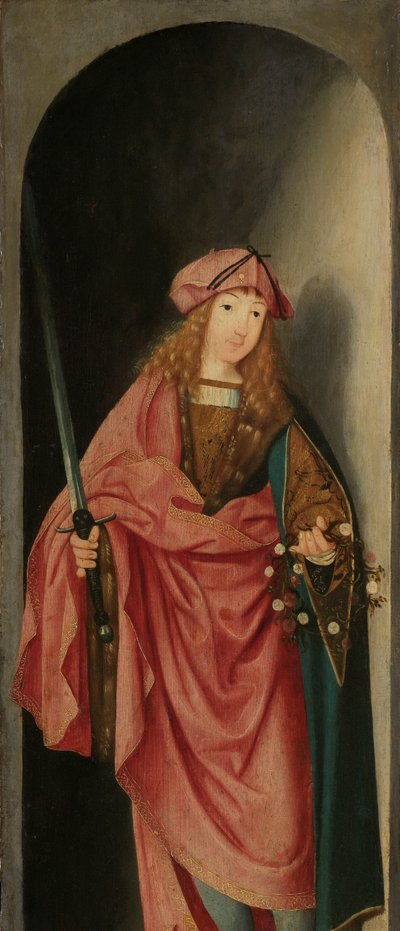 Szent Valerian, egy triptichon bal szárnya alkotó: Master of the Brunswick Diptych (attributed to)