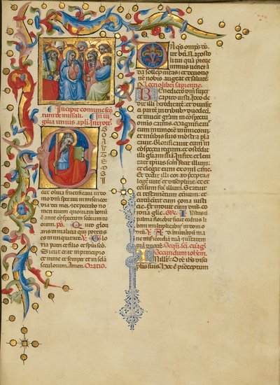 Mindenszentek; E kezdőbetű: Szent András alkotó: Master of the Brussels Initials