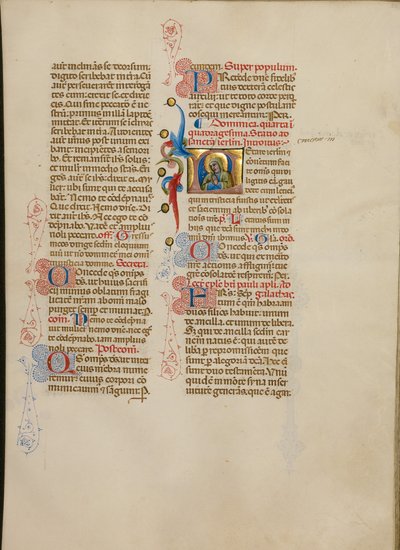 L kezdőbetű: A Szűzanya az imádságban alkotó: Master of the Brussels Initials