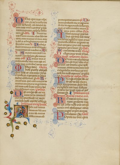 M kezdőbetű: Szent Lukács alkotó: Master of the Brussels Initials