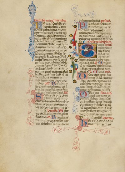 Kezdeti S: A Szentlélek galambja alkotó: Master of the Brussels Initials