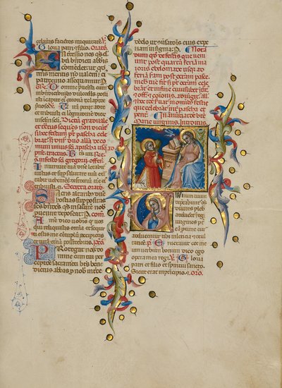 Az Annunciáció; V. kezdet: A Szűzanya imádkozik alkotó: Master of the Brussels Initials