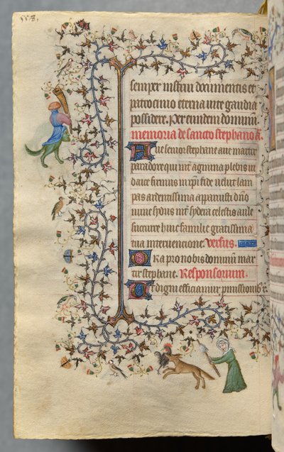 Nemes Károly navarrai király (1361-1425) órái: fol. 273v, szöveg alkotó: Master of the Brussels Initials and Associates