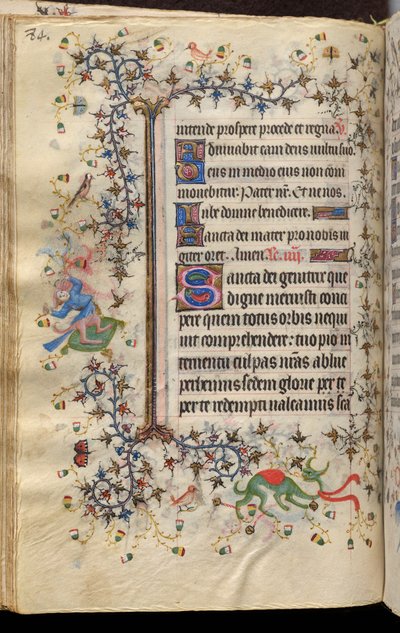Nemes Károly, navarrai király (1361-1425) órái: fol. 42v, szöveg alkotó: Master of the Brussels Initials and Associates