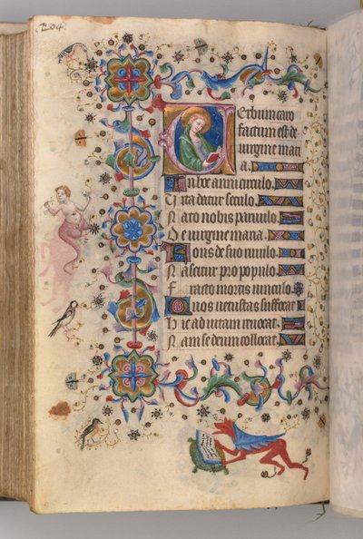 Nemes Károly navarrai király órái 1361-1425: fol. 102v, szöveg, c. 1405. alkotó: Master of the Brussels Initials and Associates