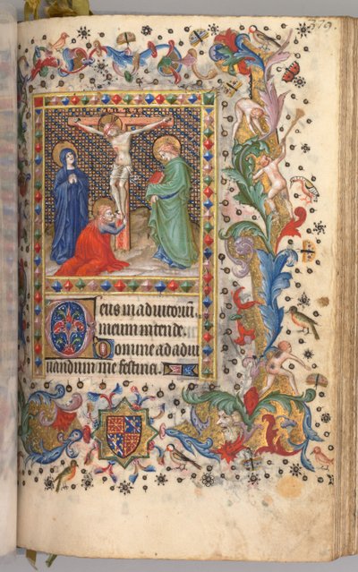 Nemes Károly navarrai király órái 1361-1425: fol. 185r, Keresztre feszítés, c. 1405. alkotó: Master of the Brussels Initials and Associates
