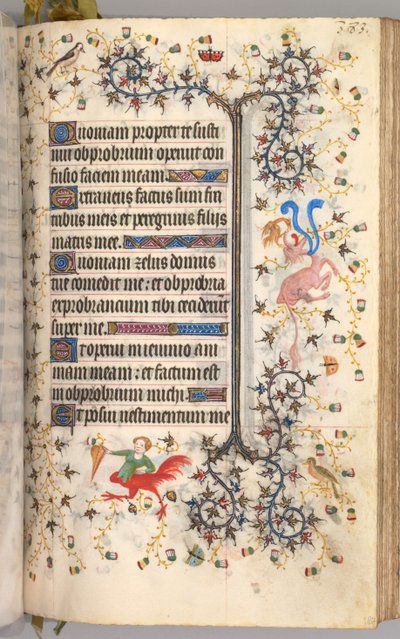 Nemes Károly navarrai király órái 1361-1425: fol. 187r, Szöveg, c. 1405. alkotó: Master of the Brussels Initials and Associates