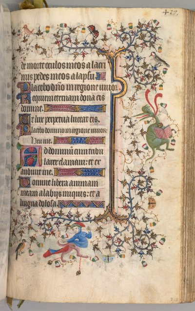Nemes Károly navarrai király órái 1361-1425: fol. 203r, Szöveg, c. 1405. alkotó: Master of the Brussels Initials and Associates