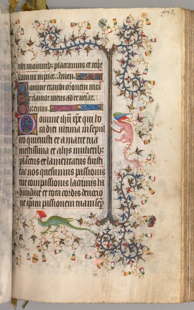 Nemes Károly navarrai király órái 1361-1425: fol. 2041r, Szöveg, c. 1405. alkotó: Master of the Brussels Initials and Associates