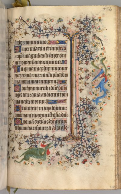 Nemes Károly navarrai király órái 1361-1425: fol. 206r, Szöveg, c. 1405. alkotó: Master of the Brussels Initials and Associates