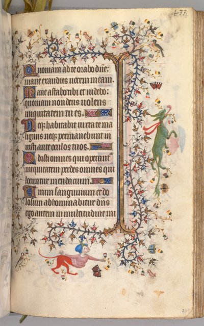 Nemes Károly navarrai király órái 1361-1425: fol. 211r, Szöveg, c. 1405. alkotó: Master of the Brussels Initials and Associates