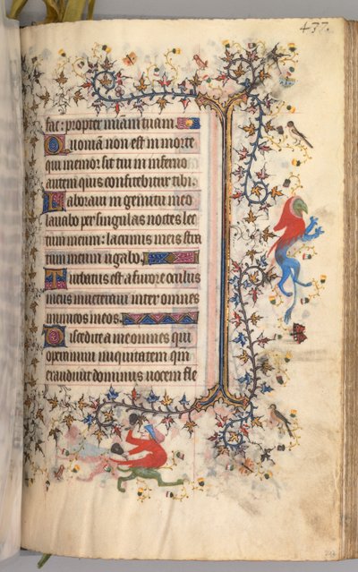 Nemes Károly navarrai király órái 1361-1425: fol. 213r, Szöveg, c. 1405. alkotó: Master of the Brussels Initials and Associates