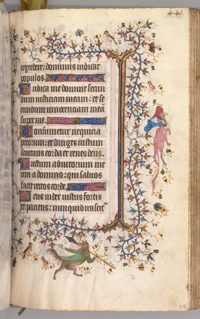 Nemes Károly navarrai király órái 1361-1425: fol. 215r, Szöveg, c. 1405. alkotó: Master of the Brussels Initials and Associates