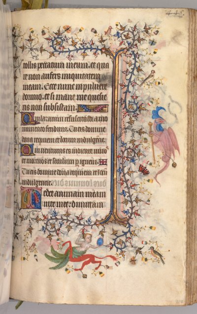 Nemes Károly navarrai király órái 1361-1425: fol. 217r, Szöveg, c. 1405. alkotó: Master of the Brussels Initials and Associates