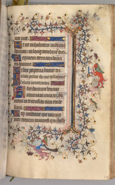Nemes Károly navarrai király órái 1361-1425: fol. 220r, Szöveg, c. 1405. alkotó: Master of the Brussels Initials and Associates