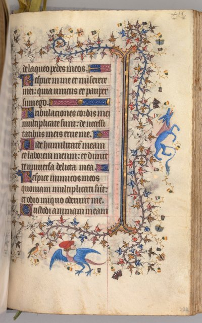 Nemes Károly navarrai király órái 1361-1425: fol. 222r, Szöveg, c. 1405. alkotó: Master of the Brussels Initials and Associates