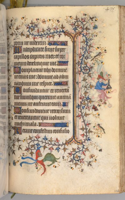 Nemes Károly navarrai király órái 1361-1425: fol. 232r, Szöveg, c. 1405. alkotó: Master of the Brussels Initials and Associates