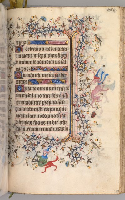 Nemes Károly navarrai király órái 1361-1425: fol. 239r, Szöveg, c. 1405. alkotó: Master of the Brussels Initials and Associates