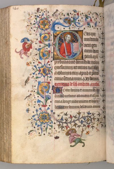 Nemes Károly navarrai király órái 1361-1425: fol. 264v, St. Paul, c. 1405. alkotó: Master of the Brussels Initials and Associates