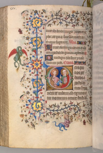Nemes Károly navarrai király órái 1361-1425, fol. 269v, SS. Simon és Júdás, c. 1405. alkotó: Master of the Brussels Initials and Associates