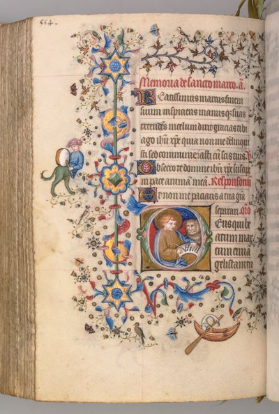 Nemes Károly navarrai király órái 1361-1425, , fol. 271v, St. Mark, c. 1405. alkotó: Master of the Brussels Initials and Associates