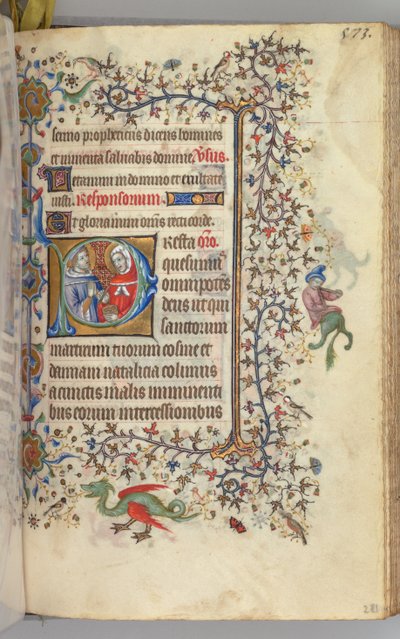 Nemes Károly navarrai király órái 1361-1425, fol. 281r, SS. Cosmas és Damien, c. 1405. alkotó: Master of the Brussels Initials and Associates