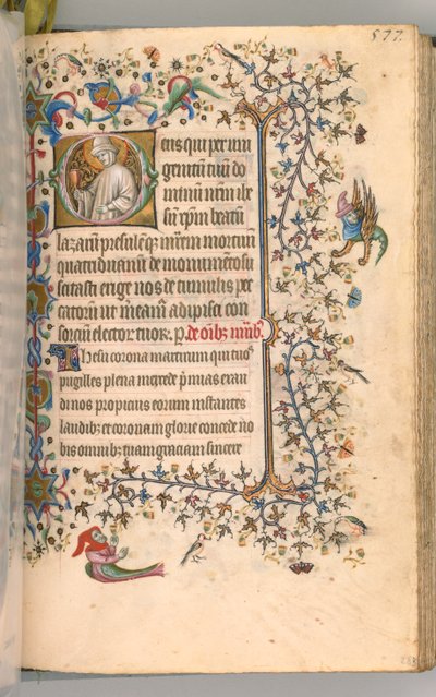 Nemes Károly navarrai király órái 1361-1425, fol. 283r, Szent László, c. 1405. alkotó: Master of the Brussels Initials and Associates