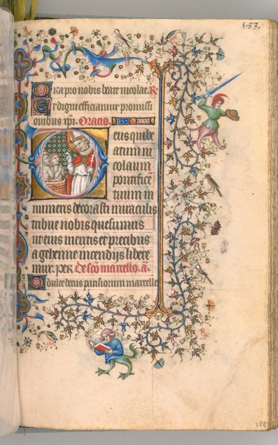 Nemes Károly navarrai király órái 1361-1425, fol. 2865r, Szent Miklós, c. 1405. alkotó: Master of the Brussels Initials and Associates