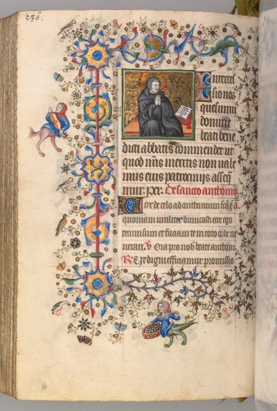 Nemes Károly navarrai király órái 1361-1425, fol. 287vr, St. Benoit, c. 1405. alkotó: Master of the Brussels Initials and Associates