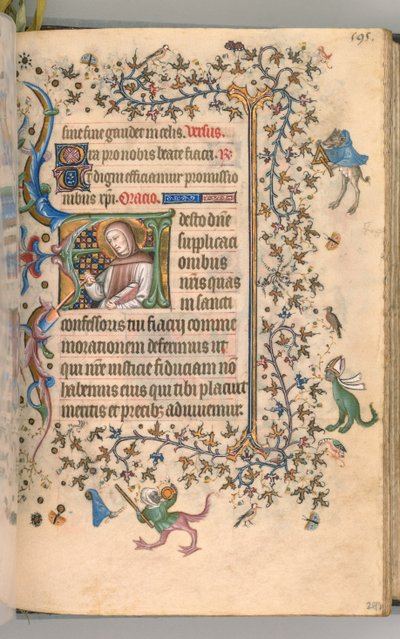 Nemes Károly navarrai király órái 1361-1425, fol. 292r, St. Fiacre, c. 1405. alkotó: Master of the Brussels Initials and Associates