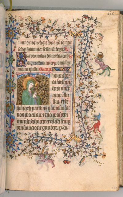 Nemes Károly navarrai király órái 1361-1425, fol. 297r, Szent Erzsébet, c. 1405. alkotó: Master of the Brussels Initials and Associates