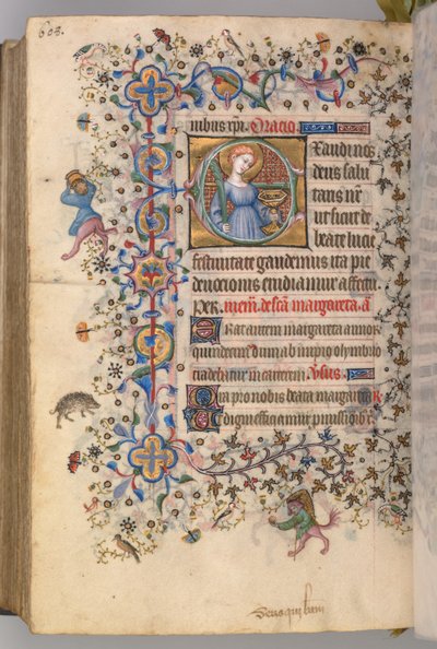 Nemes Károly navarrai király órái 1361-1425, fol. 298v, St. Lucy, c. 1405. alkotó: Master of the Brussels Initials and Associates